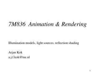 7M836 Animation &amp; Rendering