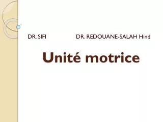 unit motrice