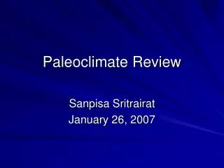 Paleoclimate Review