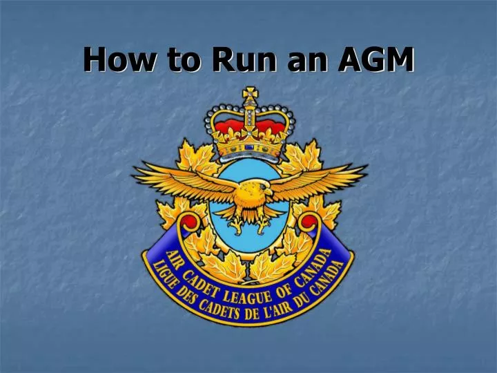 how to run an agm