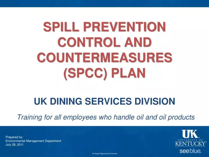 spill prevention control and countermeasures spcc plan uk dining services division
