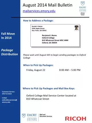 August 2014 Mail Bulletin mailservices.emory