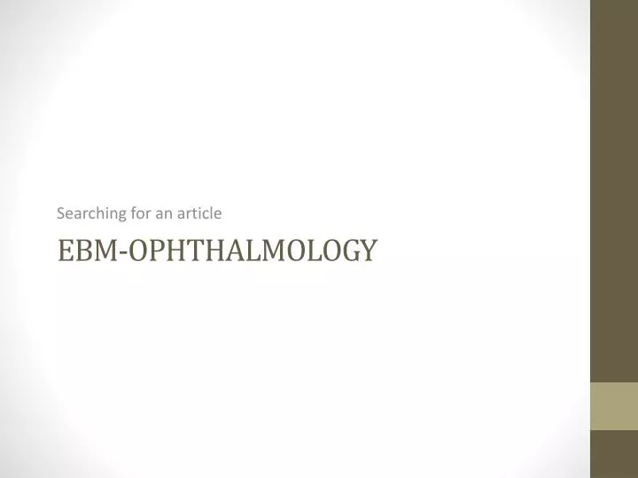 ebm ophthalmology