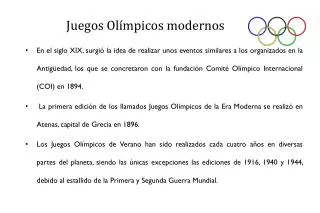 juegos ol mpicos modernos