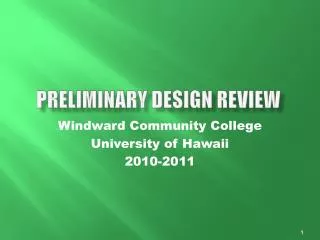 Preliminary Design review