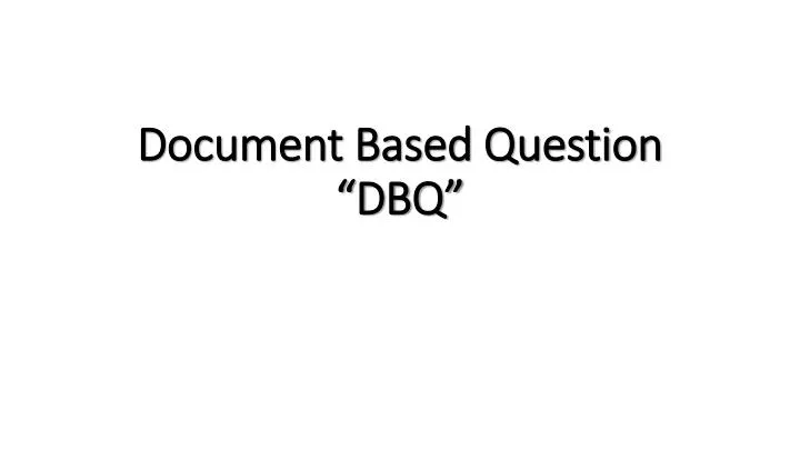 document based question dbq