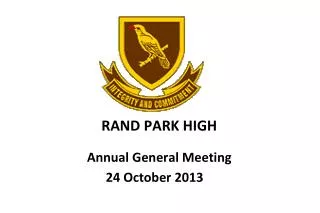 RAND PARK HIGH Annual General Meeting