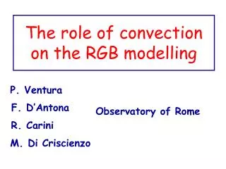 The role of convection on the RGB modelling