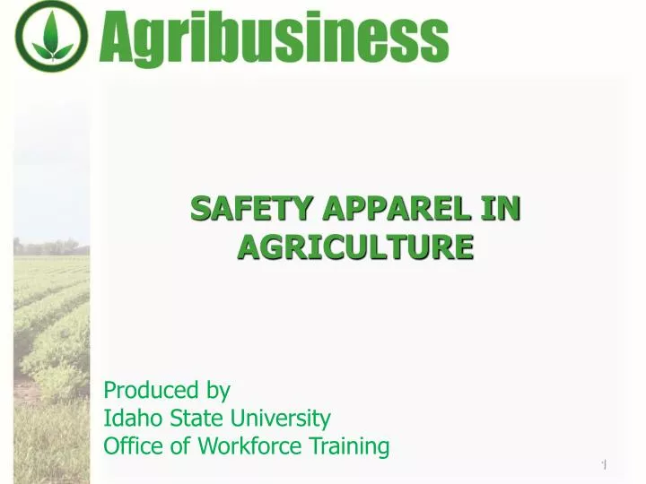 safety apparel in agriculture