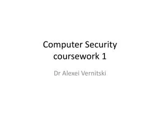 Computer Security coursework 1
