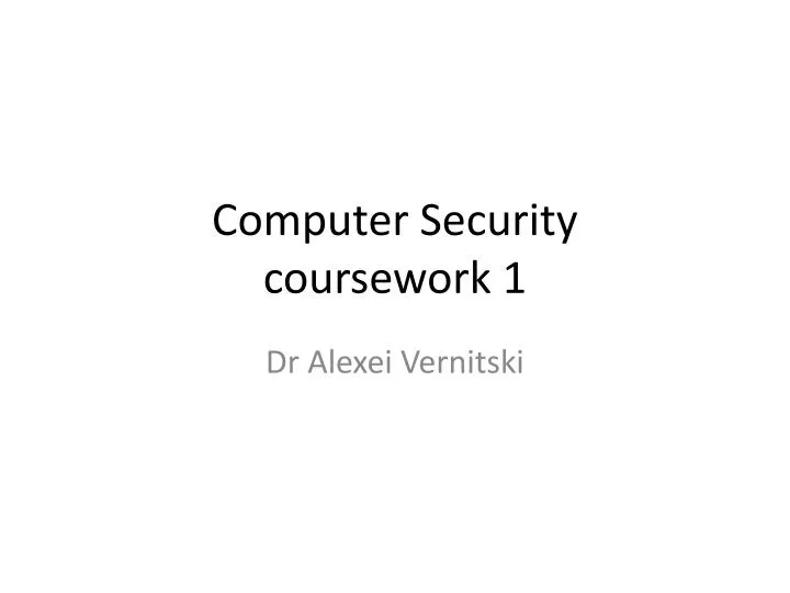computer security coursework 1