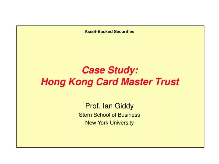 case study hong kong card master trust