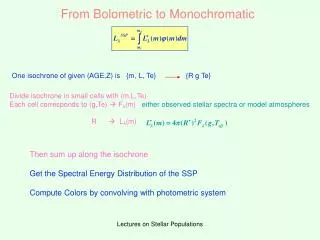 From Bolometric to Monochromatic
