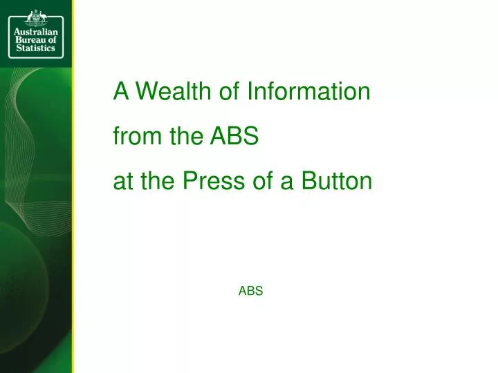 a wealth of information from the abs