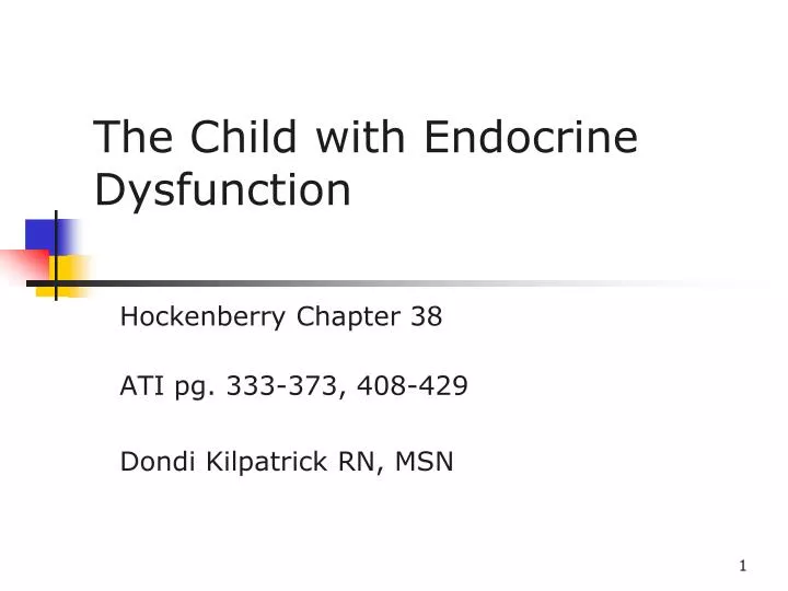 the child with endocrine dysfunction