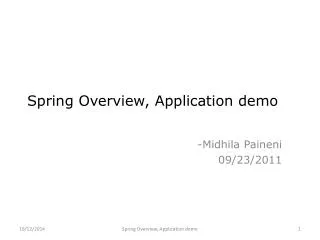 Spring Overview, Application demo