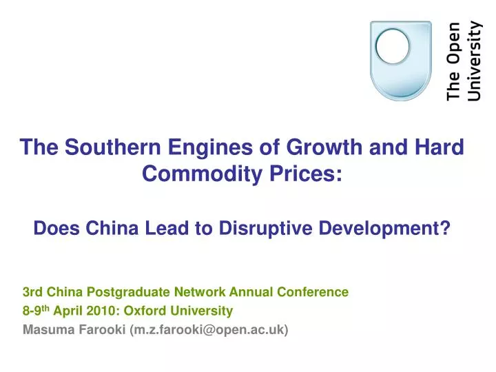 the southern engines of growth and hard commodity prices does china lead to disruptive development