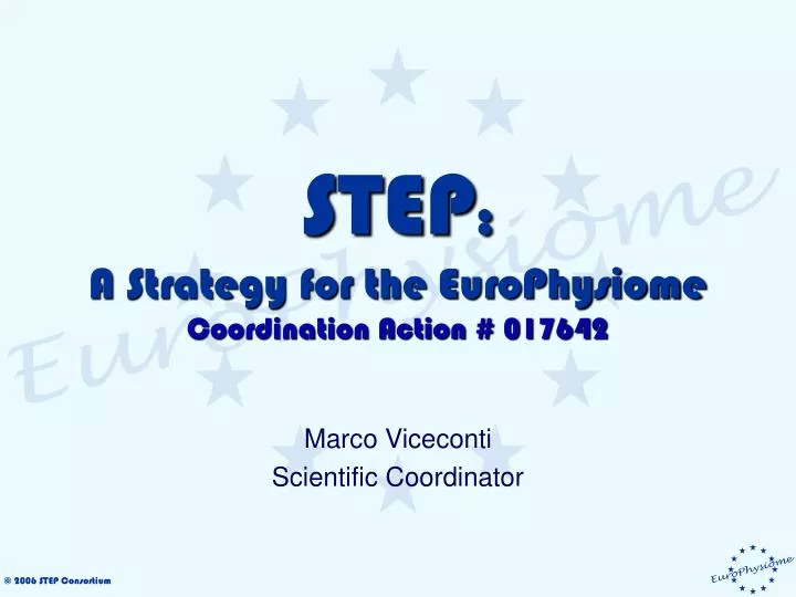 step a strategy for the europhysiome coordination action 017642