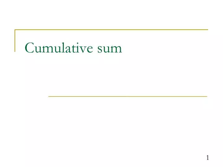 cumulative sum