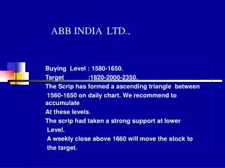 ABB INDIA LTD.,