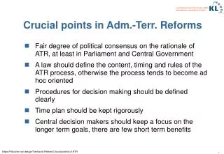 Crucial points in Adm.-Terr. Reforms