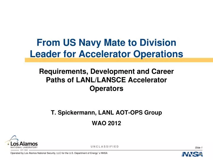 from us navy mate to division leader for accelerator operations