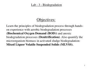 Lab - 3 - Biodegradation