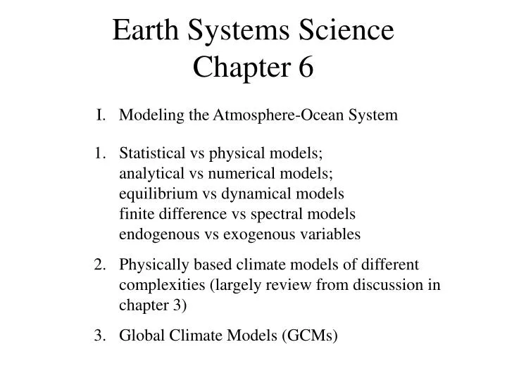 earth systems science chapter 6