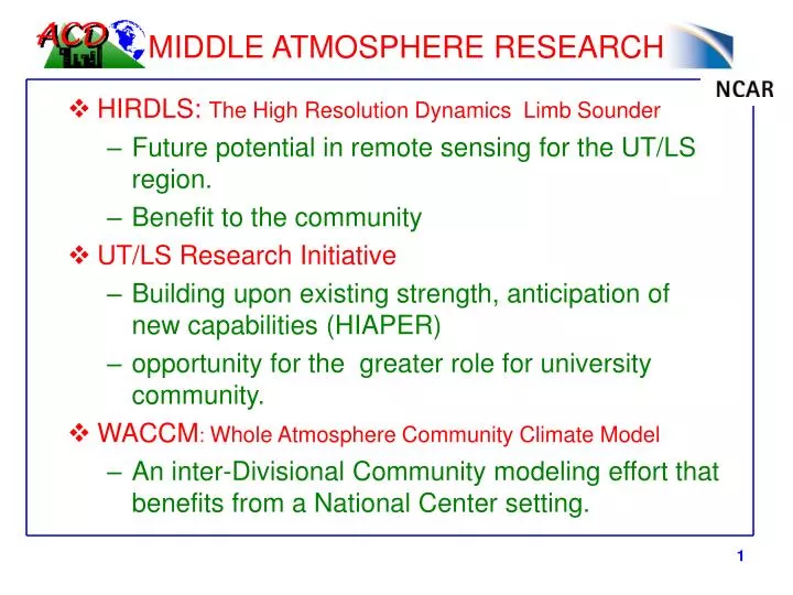 middle atmosphere research