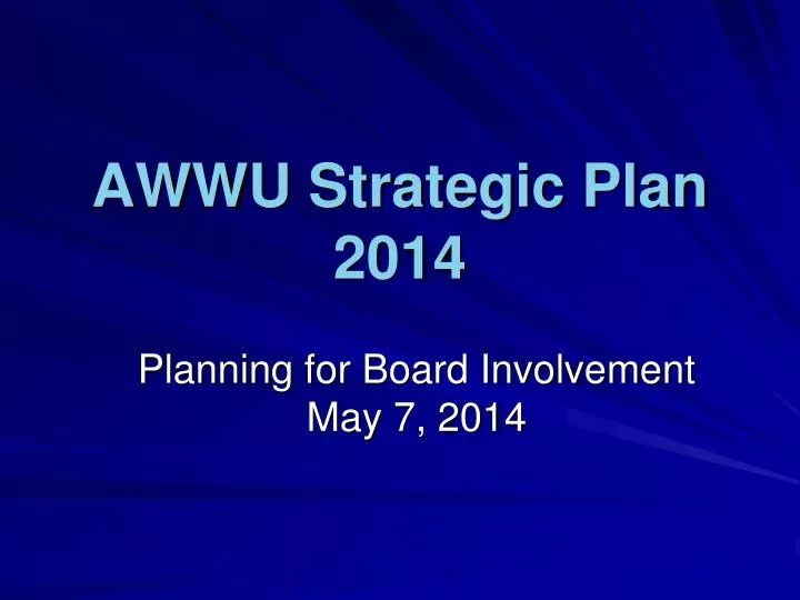 awwu strategic plan 2014