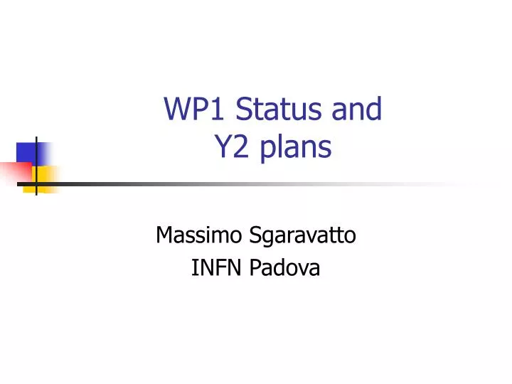 wp1 status and y2 plans