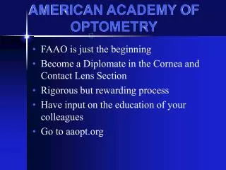 AMERICAN ACADEMY OF OPTOMETRY