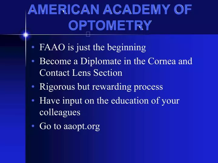 american academy of optometry