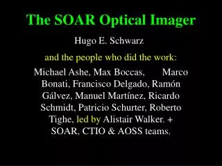 The SOAR Optical Imager