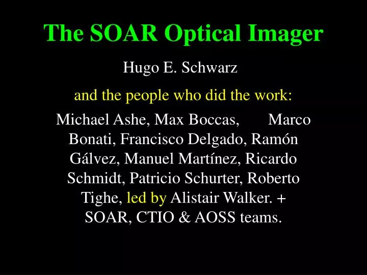 the soar optical imager