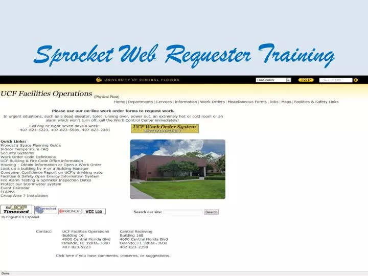 sprocket web requester training