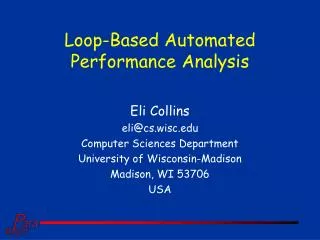 Loop-Based Automated Performance Analysis