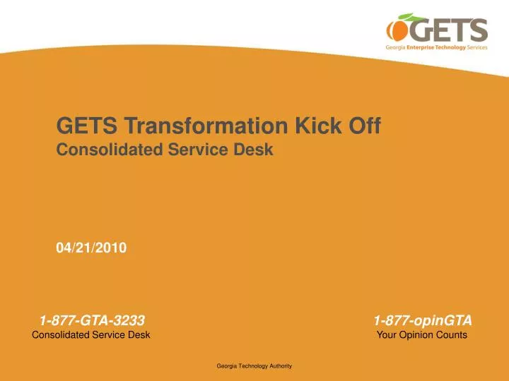 gets transformation kick off consolidated service desk