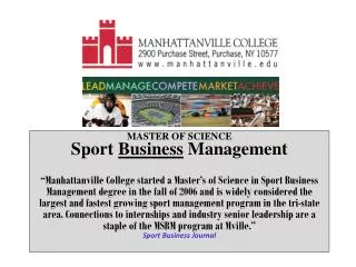 MASTER OF SCIENCE Sport Business Management