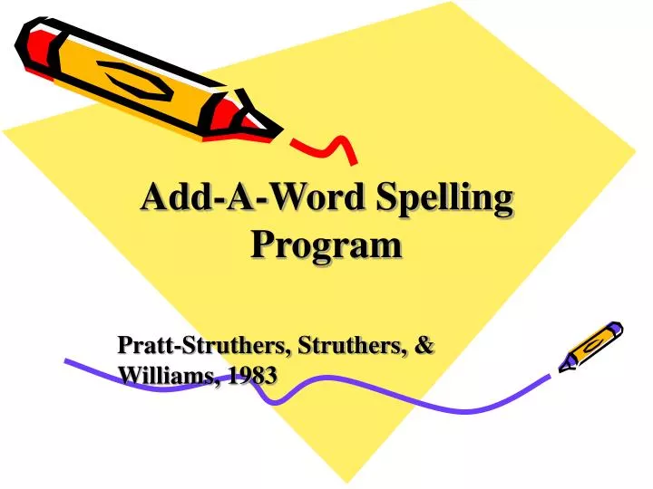 add a word spelling program