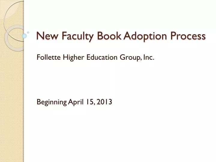 new faculty book adoption process