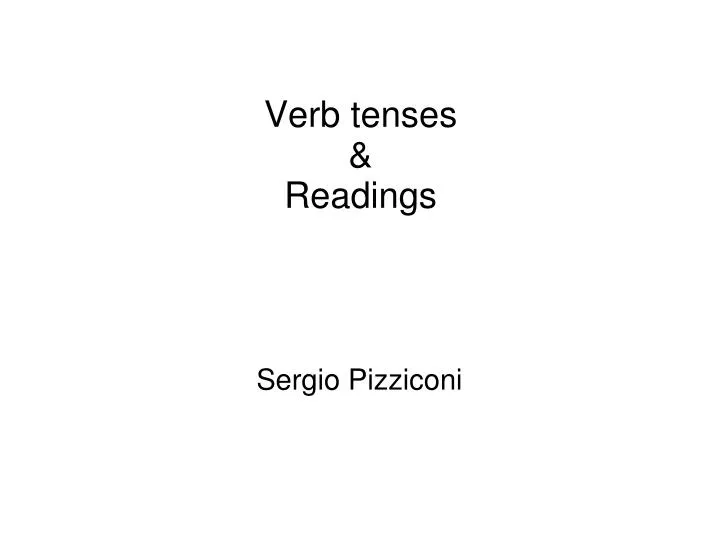 verb tenses readings