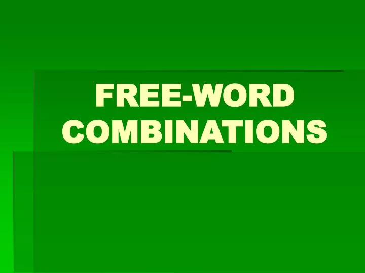 free word combinations