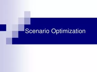 Scenario Optimization