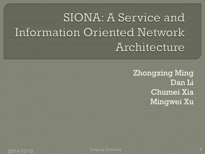 siona a service and information oriented network architecture