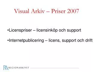 visual arkiv priser 2007