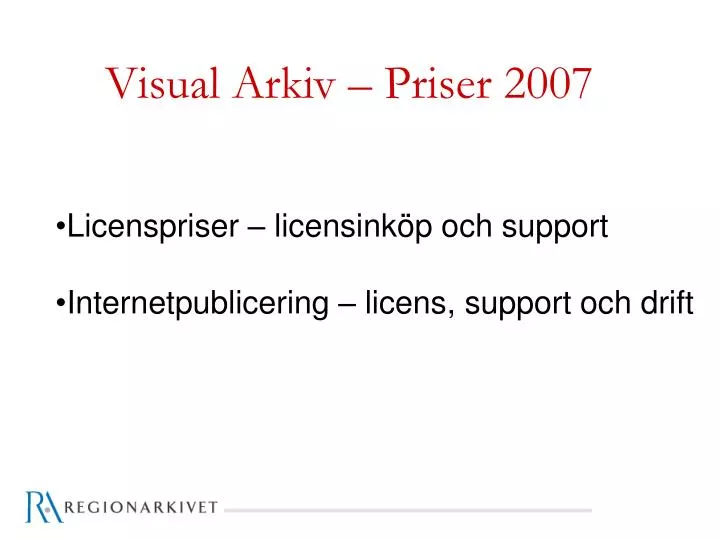 visual arkiv priser 2007