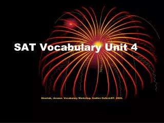 SAT Vocabulary Unit 4