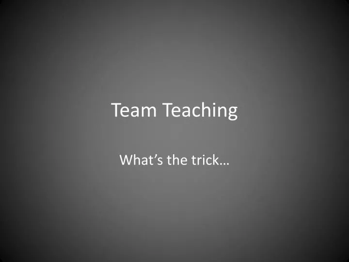 team teaching