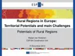 Rural Regions in Europe: Territorial Potentials and main Challenges - slide 1